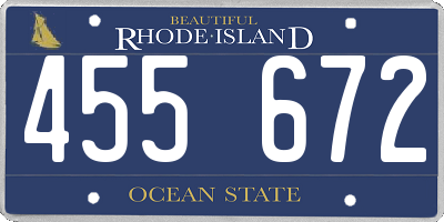 RI license plate 455672