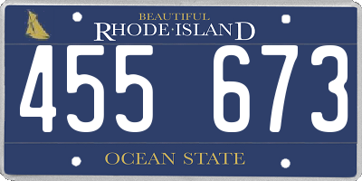 RI license plate 455673