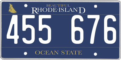 RI license plate 455676