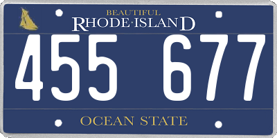 RI license plate 455677