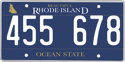 RI license plate 455678