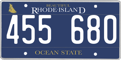 RI license plate 455680