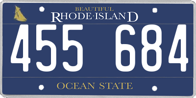 RI license plate 455684