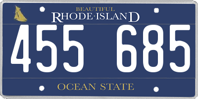 RI license plate 455685