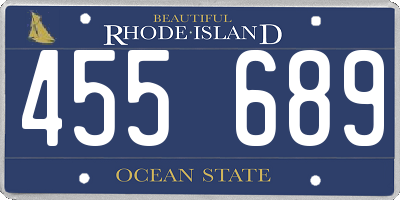 RI license plate 455689