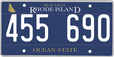 RI license plate 455690