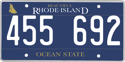 RI license plate 455692