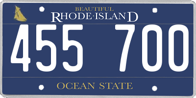 RI license plate 455700