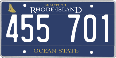 RI license plate 455701