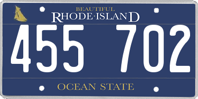 RI license plate 455702