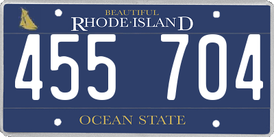 RI license plate 455704