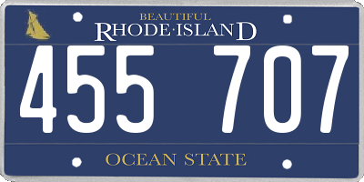 RI license plate 455707
