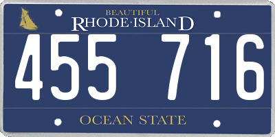 RI license plate 455716