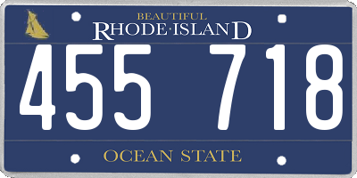 RI license plate 455718