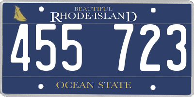 RI license plate 455723