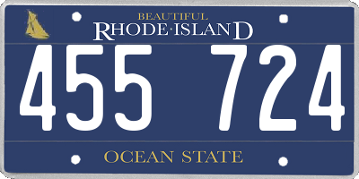 RI license plate 455724