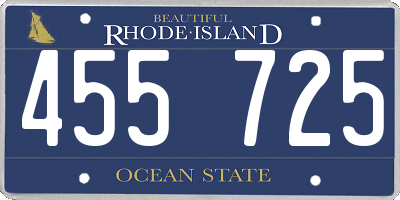 RI license plate 455725