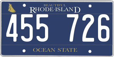 RI license plate 455726