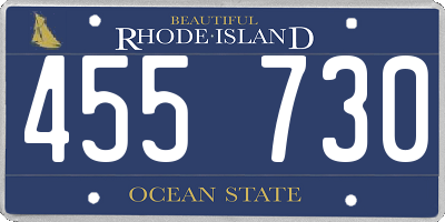 RI license plate 455730