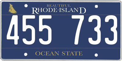 RI license plate 455733