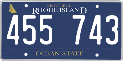 RI license plate 455743