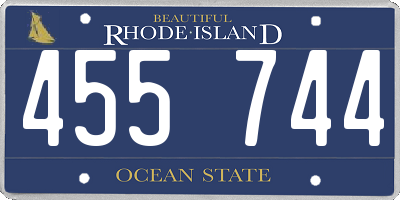 RI license plate 455744
