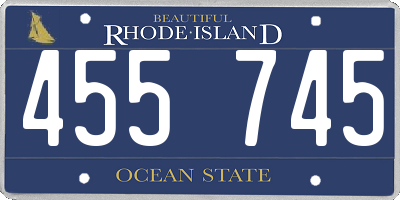 RI license plate 455745