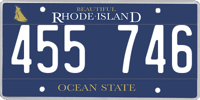 RI license plate 455746