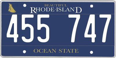RI license plate 455747