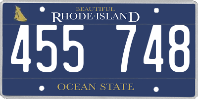 RI license plate 455748