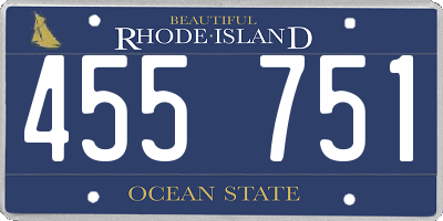 RI license plate 455751