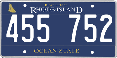 RI license plate 455752