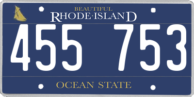 RI license plate 455753