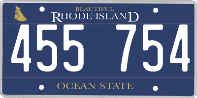 RI license plate 455754