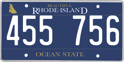 RI license plate 455756