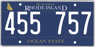 RI license plate 455757