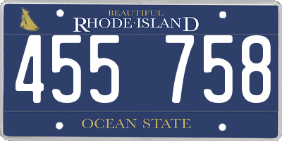 RI license plate 455758