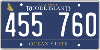 RI license plate 455760