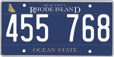 RI license plate 455768