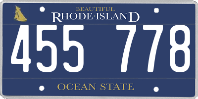 RI license plate 455778