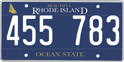 RI license plate 455783
