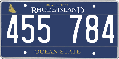 RI license plate 455784