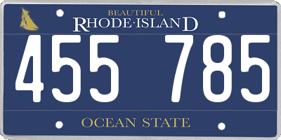 RI license plate 455785