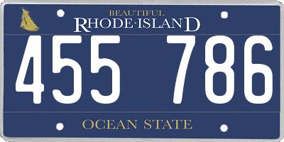 RI license plate 455786
