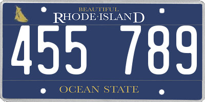 RI license plate 455789