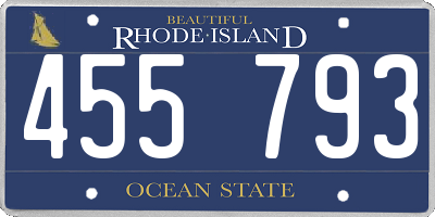 RI license plate 455793