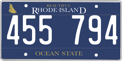 RI license plate 455794