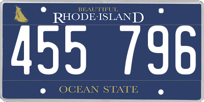 RI license plate 455796