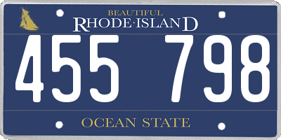 RI license plate 455798