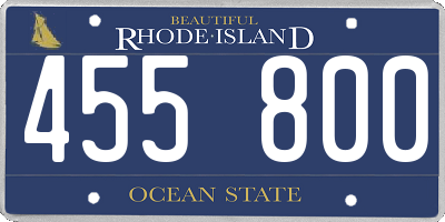 RI license plate 455800